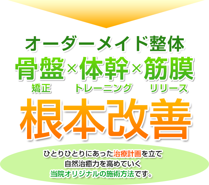 筋膜調整×関節調整×骨盤矯正で改善します